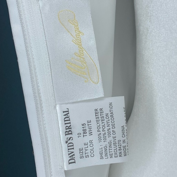 Michaelangelo T8615 Wedding Dress Satin A-line gown White Size 10 - Picture 7 of 11